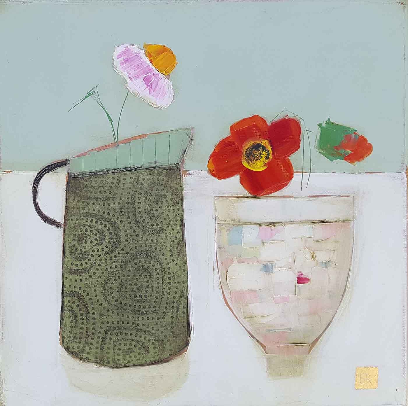 Eithne  Roberts - Green hearts red flowers 